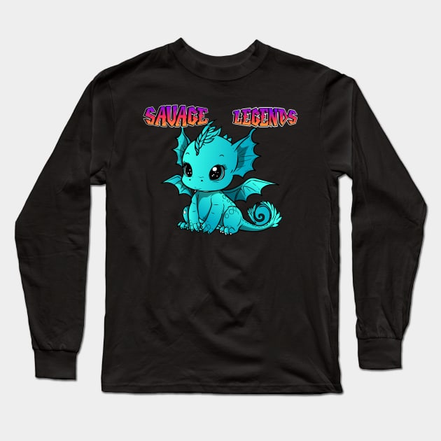 savage legends cute dragon Long Sleeve T-Shirt by badrhijri